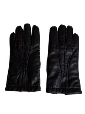 Vintage Aris black leather gloves with cashmere lining Size XL